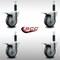 Service Caster 4'' SS Thermoplastic Rubber Swivel 1'' Expanding Stem Caster Set Total Lock Brake, 4PK SCC-SSEXTTL20S414-TPRB-1-4 - alternate 2